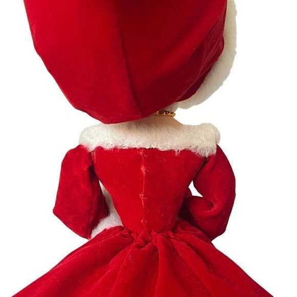 Artmark 1977 Boudoir 15" Big Eyes Christmas Doll Red Dress Victorian Vtg Korea - Picture 6 of 16